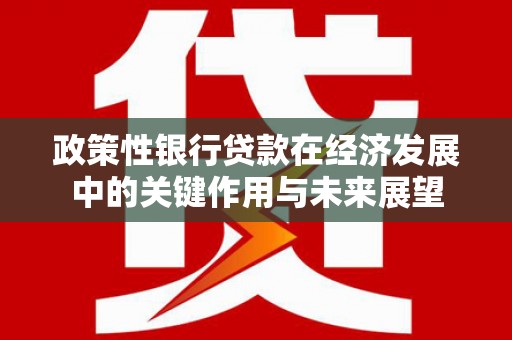 埌东政策性银行贷款在经济发展中的关键作用与未来展望