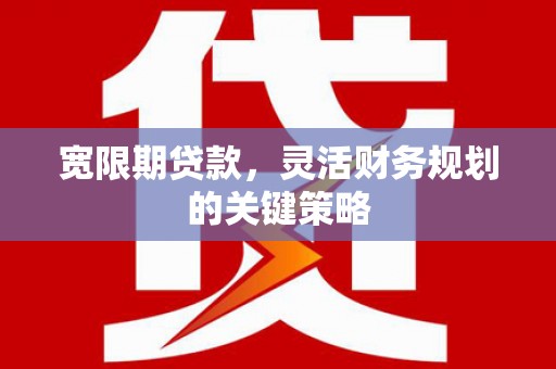埌东宽限期贷款，灵活财务规划的关键策略