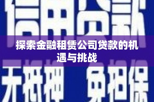 埌东探索金融租赁公司贷款的机遇与挑战