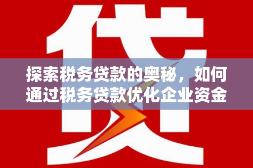 埌东探索税务贷款的奥秘，如何通过税务贷款优化企业资金流