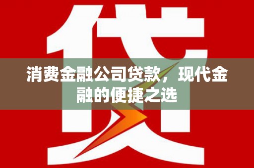埌东消费金融公司贷款，现代金融的便捷之选
