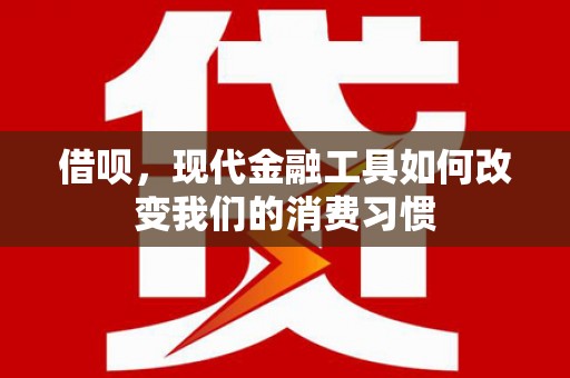埌东借呗，现代金融工具如何改变我们的消费习惯