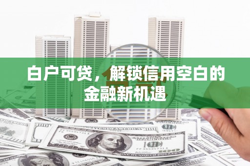 埌东白户可贷，解锁信用空白的金融新机遇