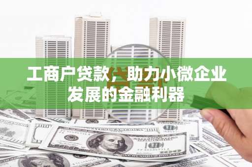 埌东工商户贷款，助力小微企业发展的金融利器