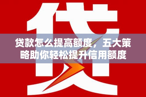 埌东贷款怎么提高额度，五大策略助你轻松提升信用额度