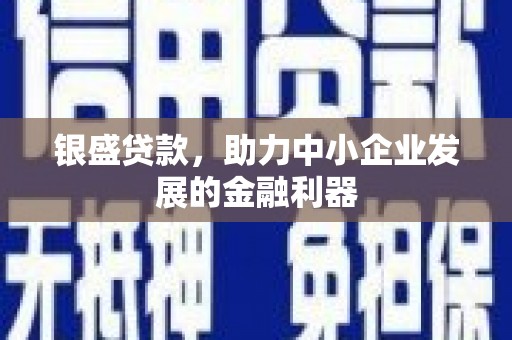 埌东银盛贷款，助力中小企业发展的金融利器