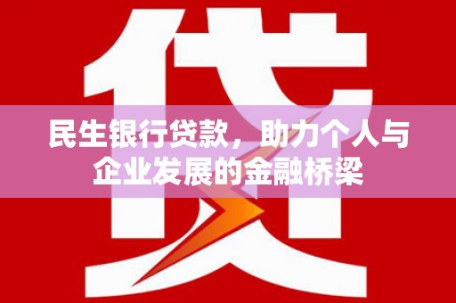 埌东民生银行贷款，助力个人与企业发展的金融桥梁