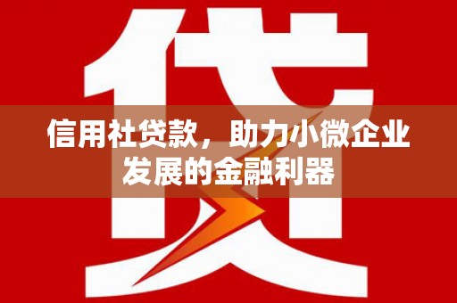 埌东信用社贷款，助力小微企业发展的金融利器